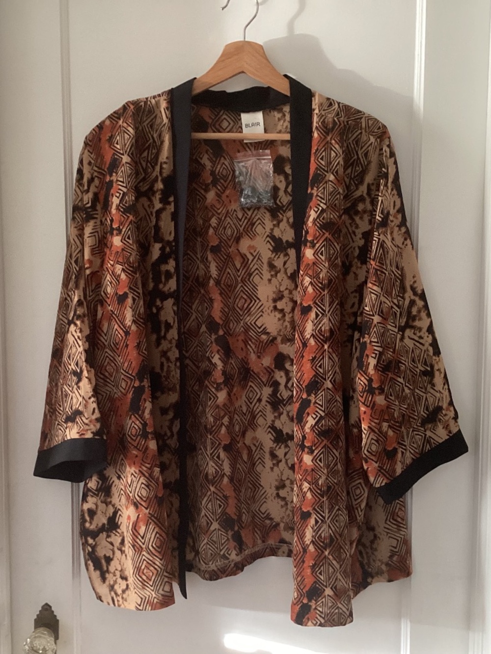 Blair open-front patterned kimono cardigan W/neckless Women’s Plus Size 3X NWT